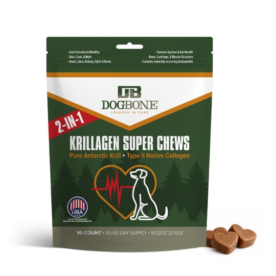 DogBone Krillagen Super Chews dog joint and recovery supplement for hunting dogs